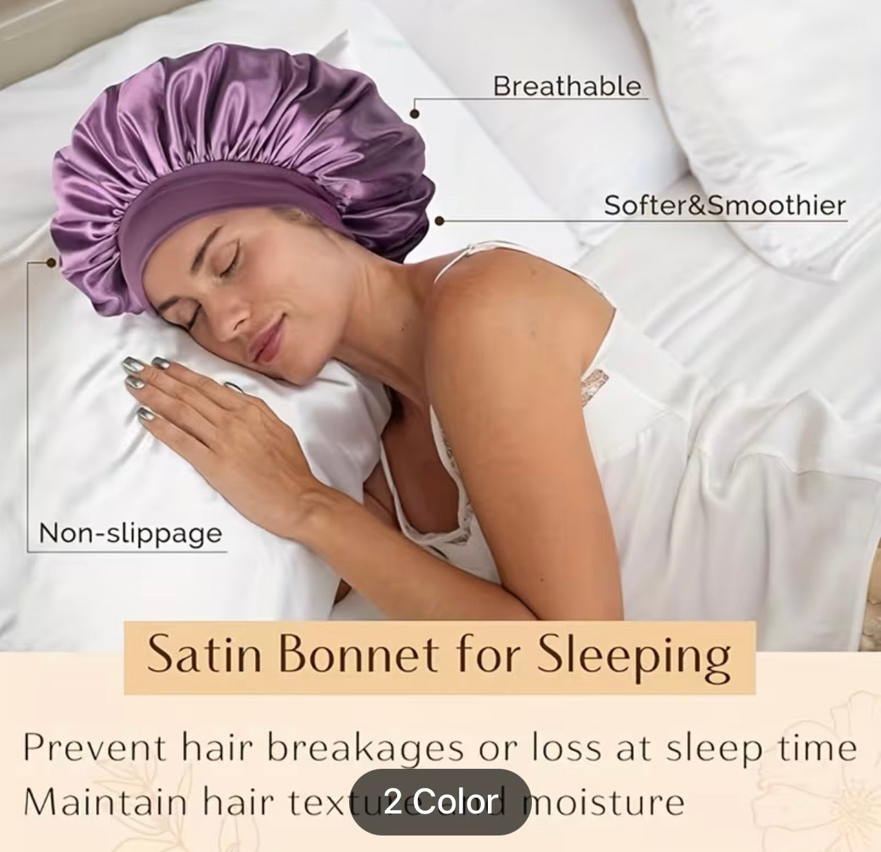 Silk Hair Bonnet - Nighttime Hair Protection
