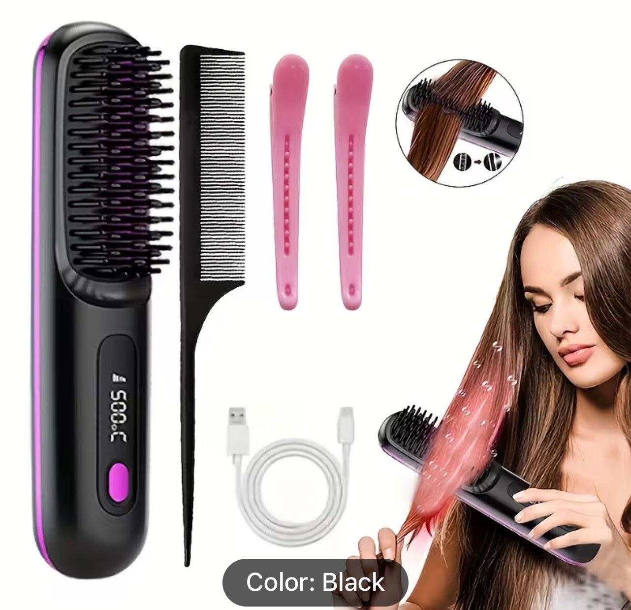 Portable Wireless Hair Straightener - USB Rechargeable
