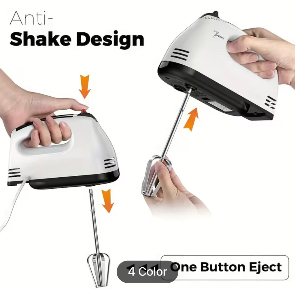 7-Speed Electric Hand Mixer - 5 Stainless Steel Attachments