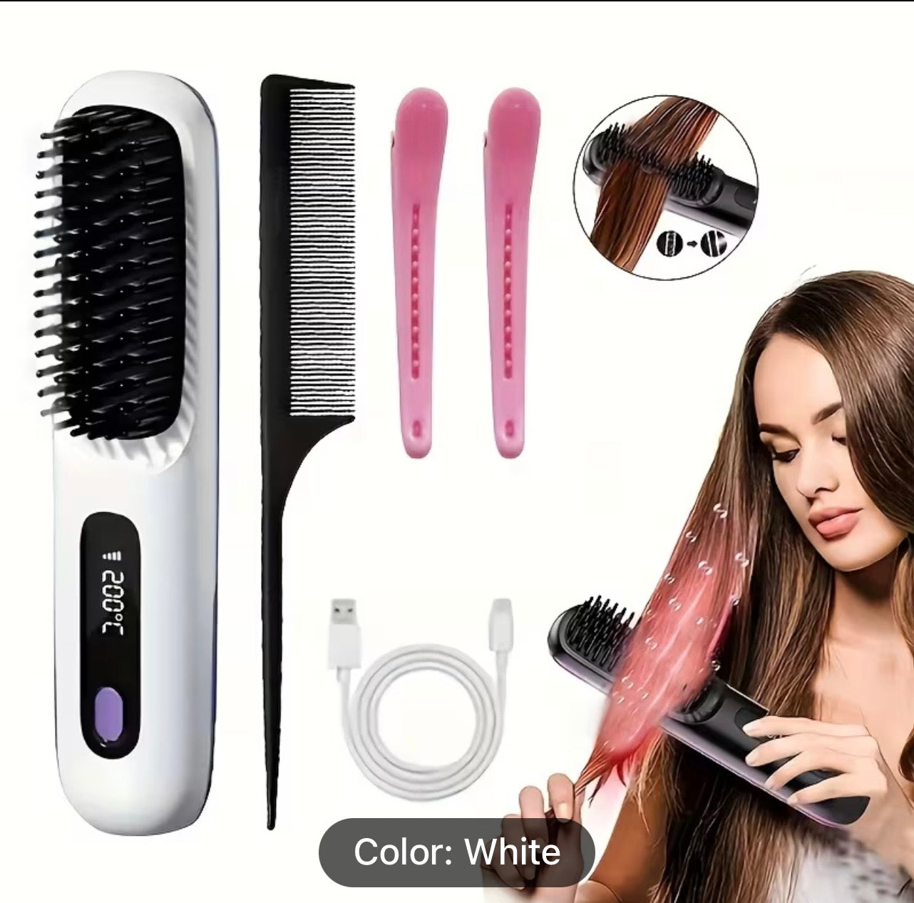 Portable Wireless Hair Straightener - USB Rechargeable