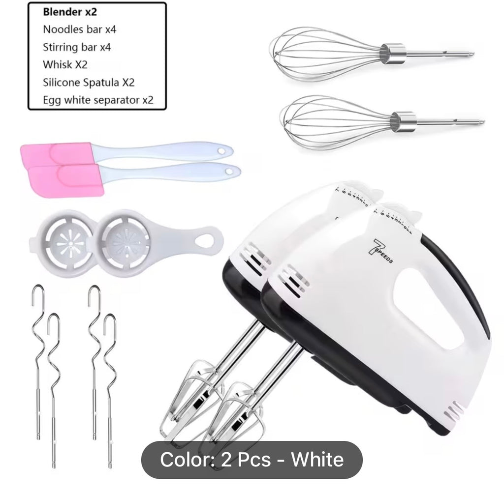 7-Speed Electric Hand Mixer - 5 Stainless Steel Attachments