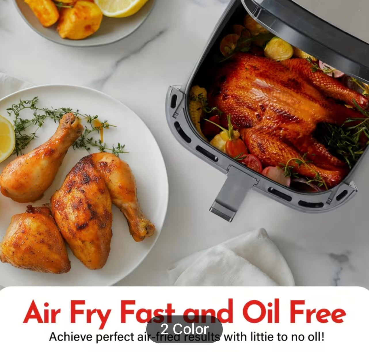 Large 8.5QT Air Fryer - Smart Touch Screen with 8 Presets