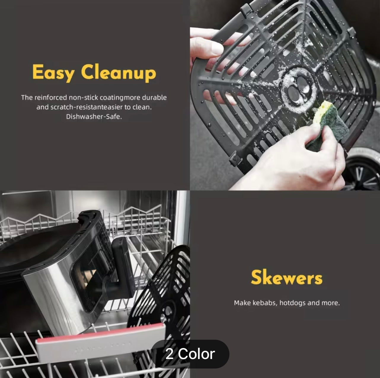 Large 8.5QT Air Fryer - Smart Touch Screen with 8 Presets