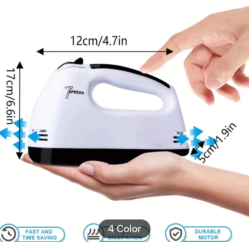 7-Speed Electric Hand Mixer - 5 Stainless Steel Attachments