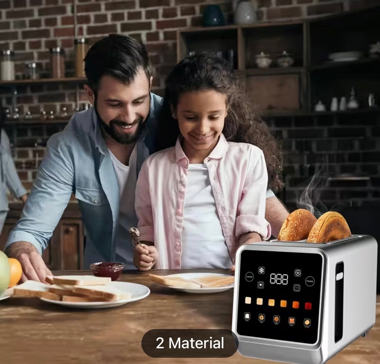 Smart Digital Toaster - 2-Slice with Touch Screen & 7 Shade Settings