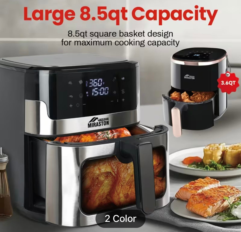 Large 8.5QT Air Fryer - Smart Touch Screen with 8 Presets