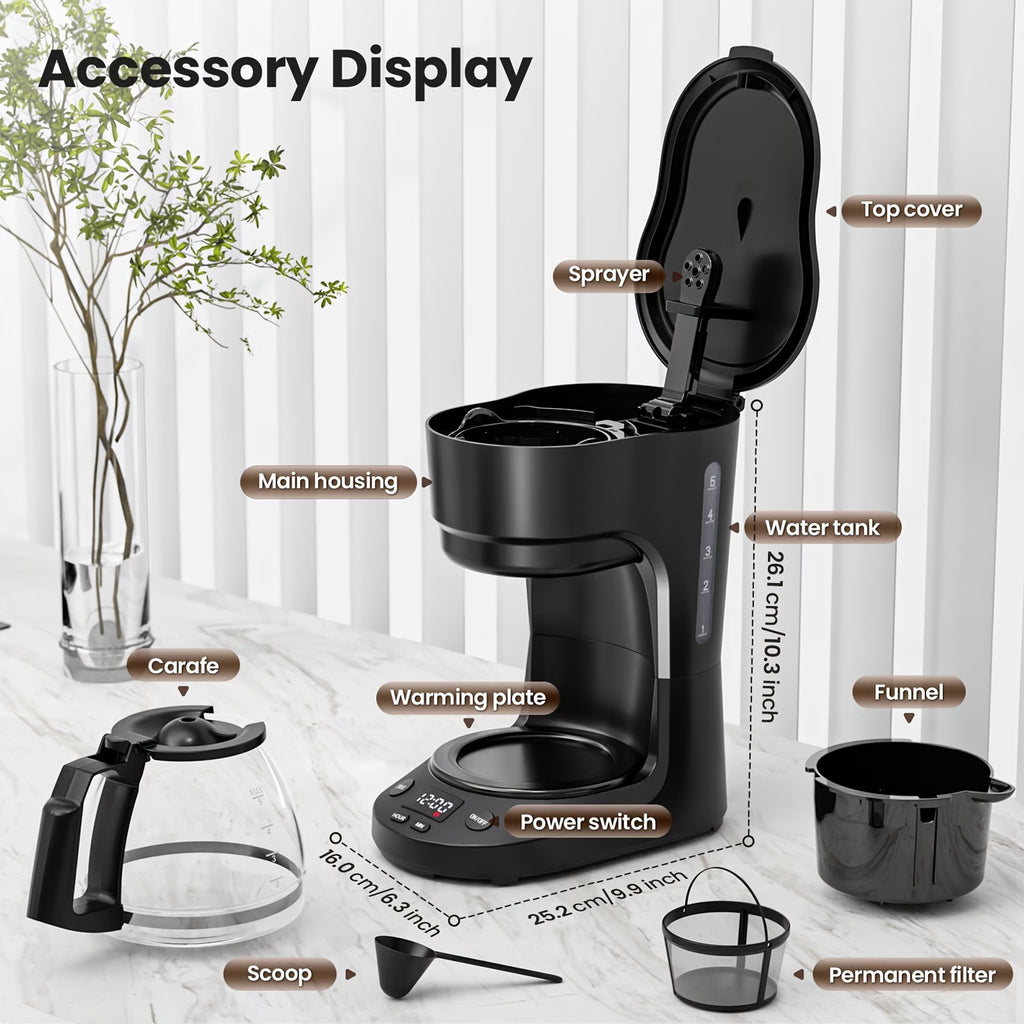 2-in-1 Coffee Maker - K-Cup & 5-Cup Programmable Brewer