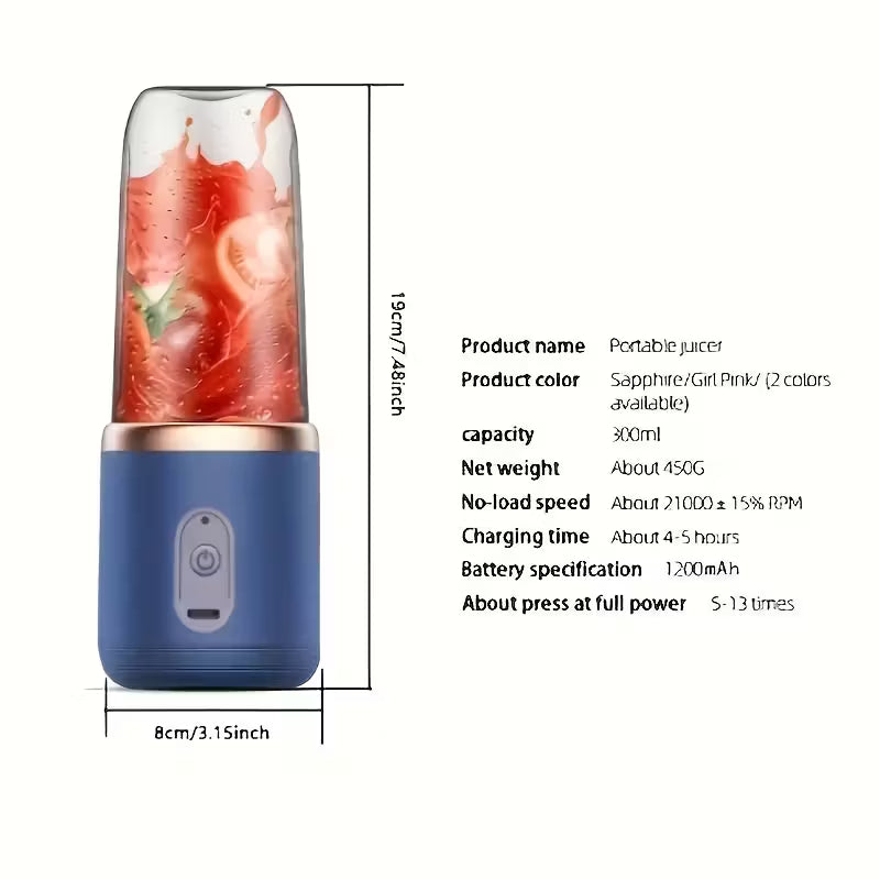 Portable USB Rechargeable Blender - Personal Smoothie Maker