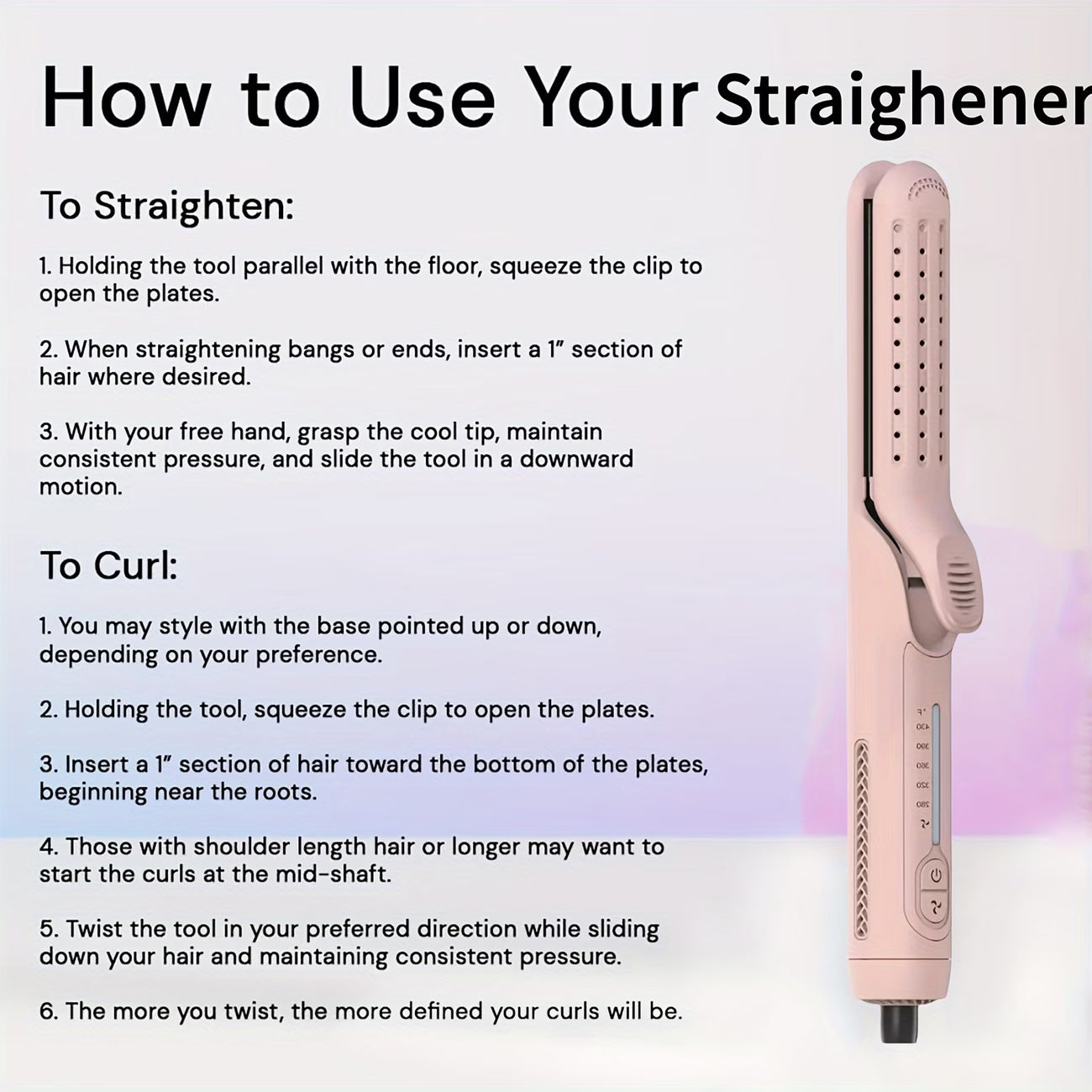 360° Airflow Curling Iron - Dual-Purpose Ceramic Styler