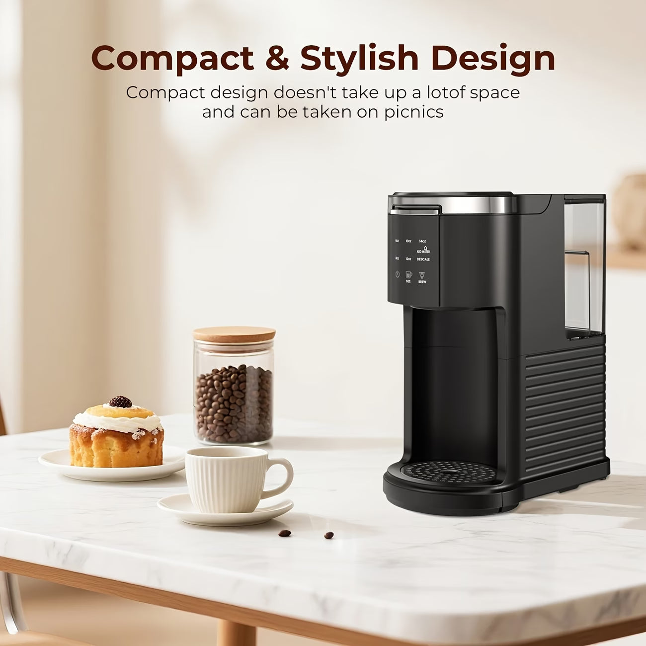 2-in-1 Coffee Maker - K-Cup & 5-Cup Programmable Brewer