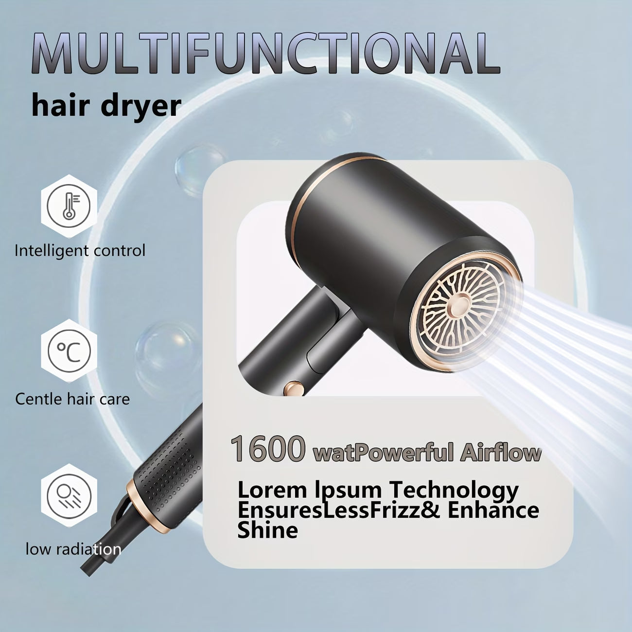 Professional Ionic Hair Dryer - Salon Quality Fast Drying